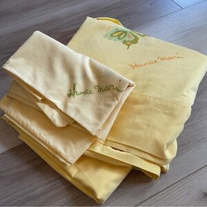 Hanae Mori Vintage Martex Butterfly Yellow King‎ Sheet Set